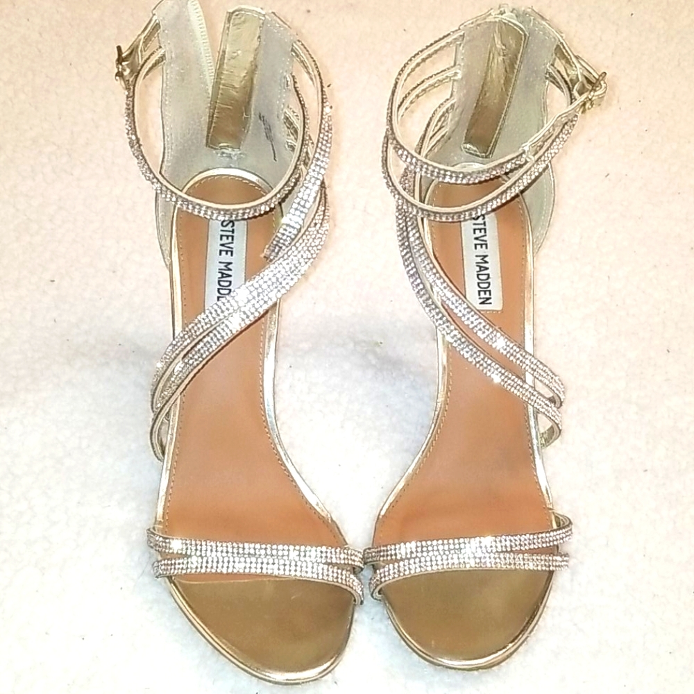 Steve Madden Gold Rhinestone Heels